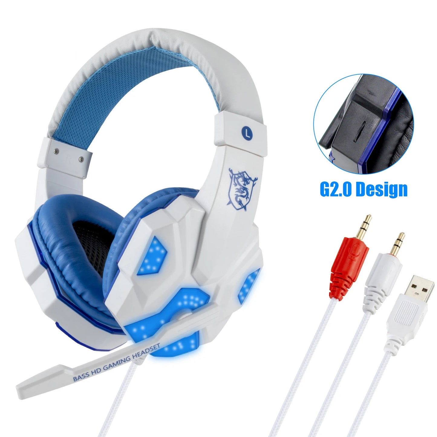 Professional Led Light Wired Gaming Headphones