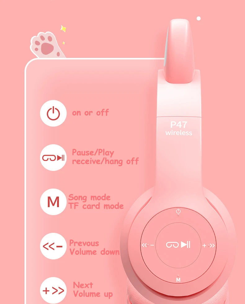 Flash Light Kids Ear Headphones