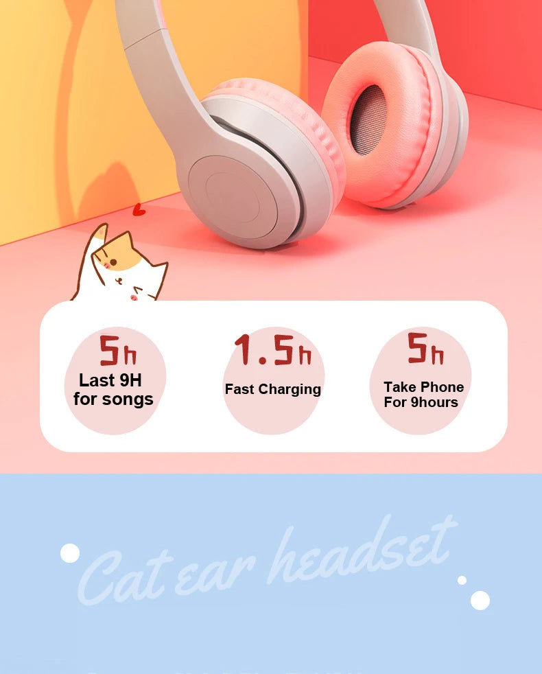 Flash Light Kids Ear Headphones