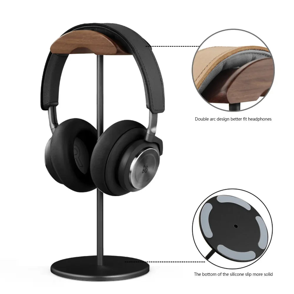 Black Walnut Wood & Aluminum Headphone