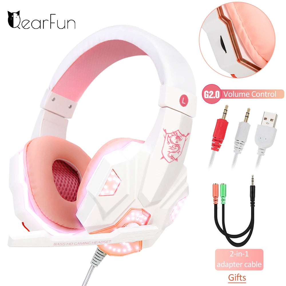 Professional Led Light Wired Gaming Headphones