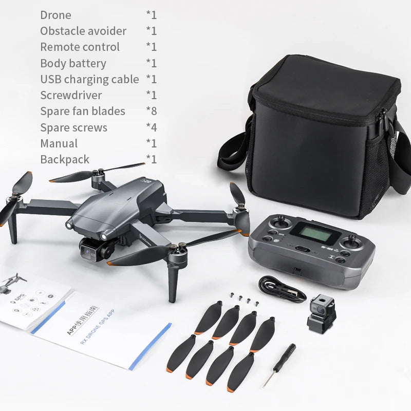 2024 New L600 PRO MAX GPS Drone 5KM 4K Professional HD Dual Camera 3-Axis Gimbal 360 Obstacle Avoidance Brushless Quadcopter Toy