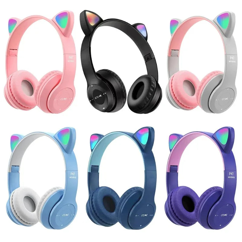 Cute Cat Ear Bluetooth Compatible Headset
