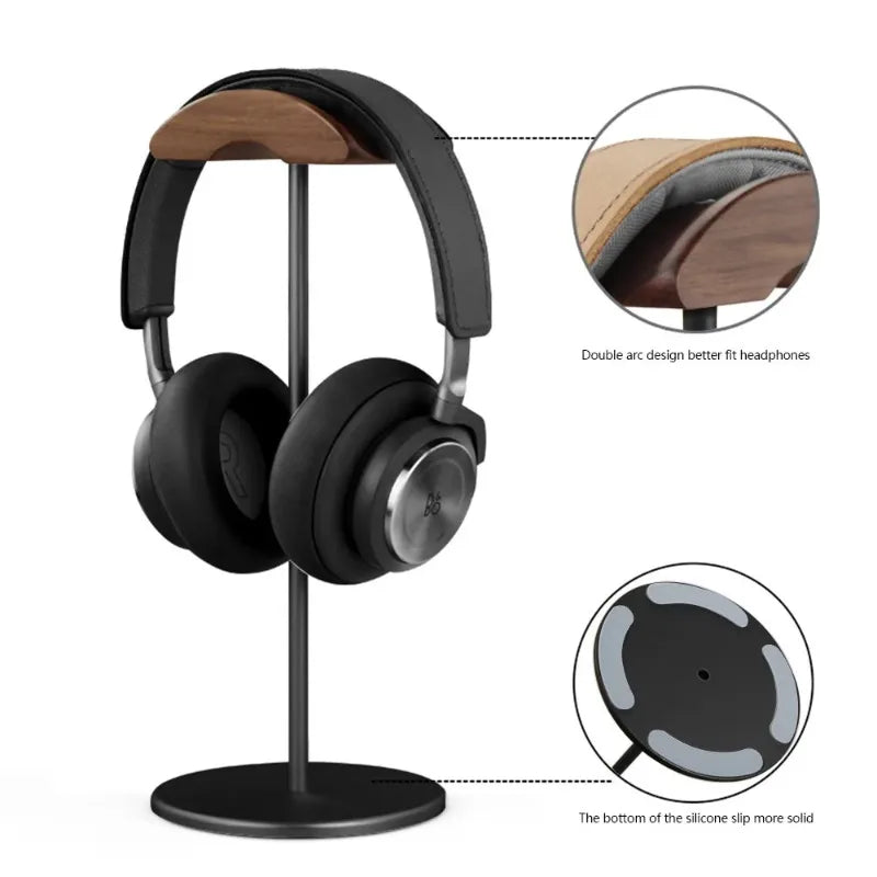 Black Walnut Wood & Aluminum Headphone
