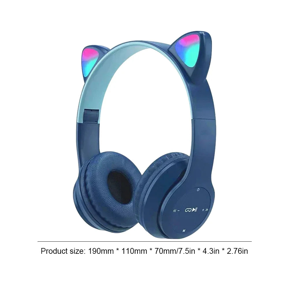 Cute Cat Ear Bluetooth Compatible Headset