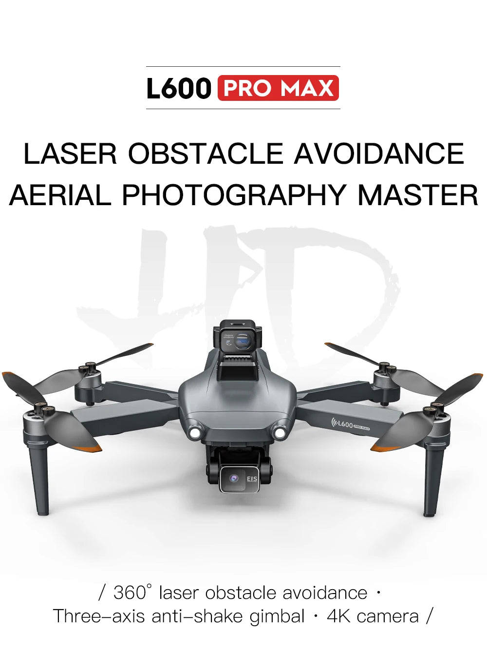2024 New L600 PRO MAX GPS Drone 5KM 4K Professional HD Dual Camera 3-Axis Gimbal 360 Obstacle Avoidance Brushless Quadcopter Toy