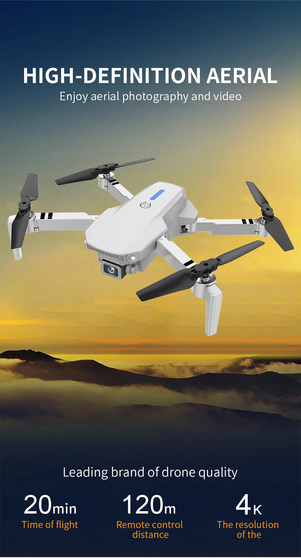 Professional Wide Angle RC Dron HD 4K Camera Mode