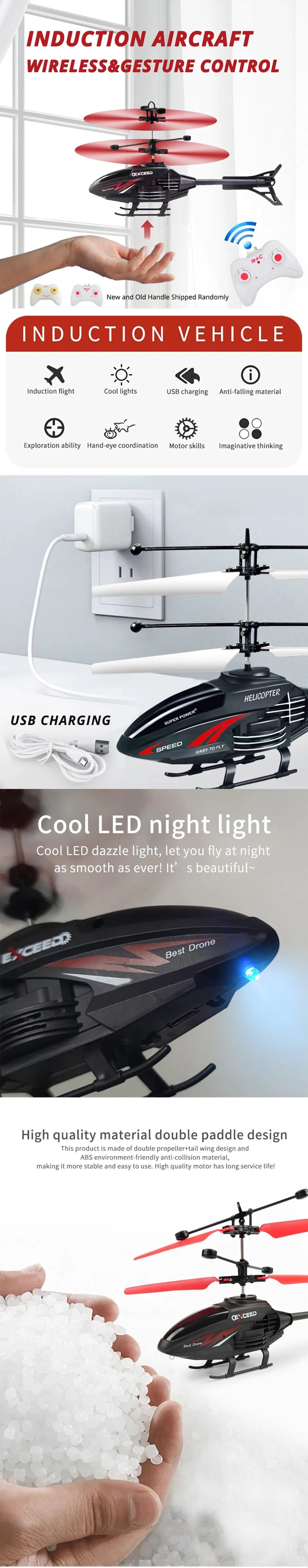 2 Channel Gesture Control Suspension Helicopter R