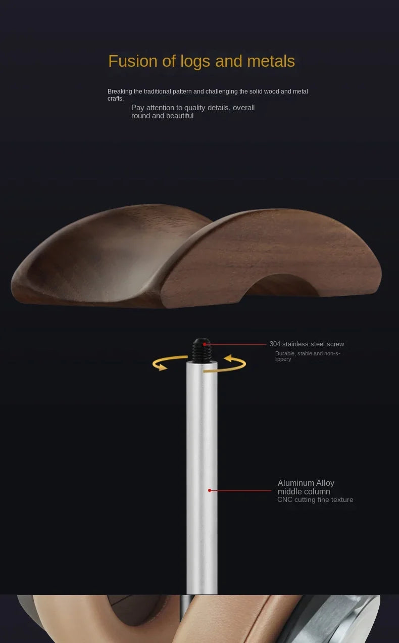 Black Walnut Wood & Aluminum Headphone