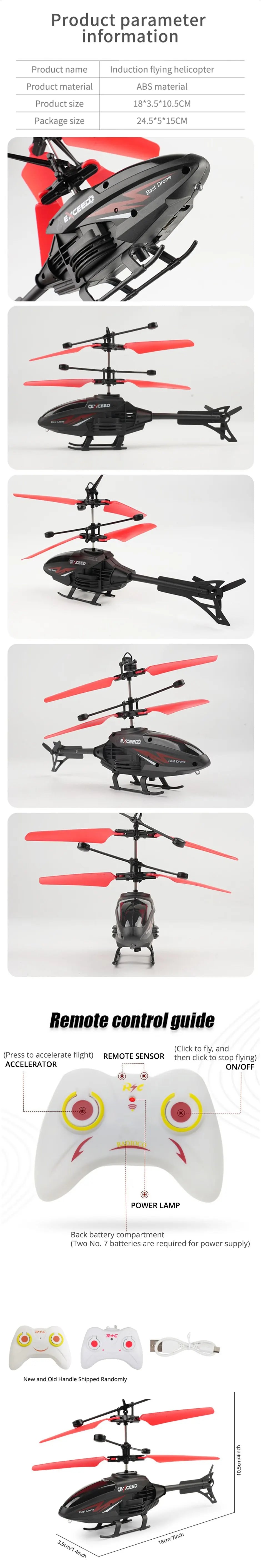 2 Channel Gesture Control Suspension Helicopter R