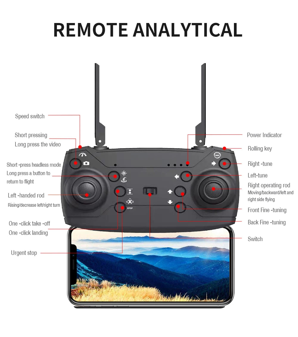 Professional Wide Angle RC Dron HD 4K Camera Mode
