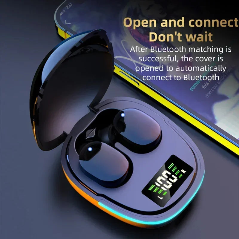 Bluetooth Headphones with Mic LED Display